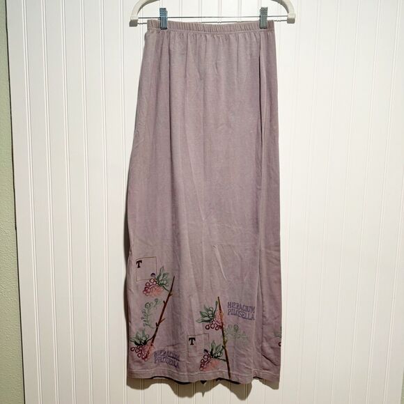 Bluefish 90s Purple Grape Maxi Skirt Cotton Lagenlook Art To Wear Size 1 Small - Picture 1 of 7